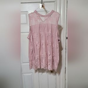 3x Olivia Blu pink sleeveless shirt